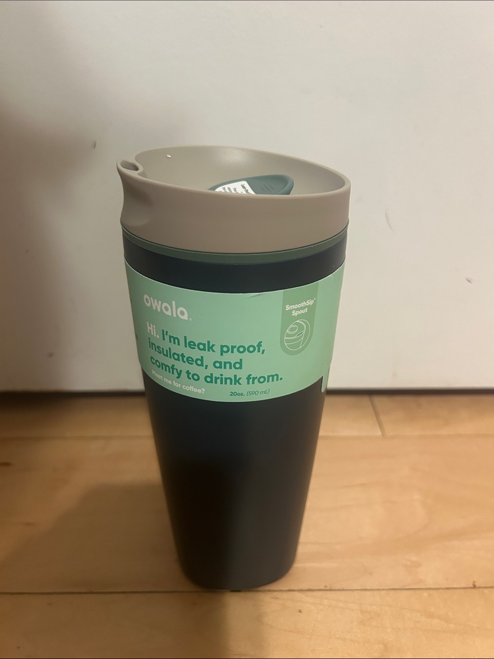 owala Insulated Travel Tumbler - Dark Green with Taupe Lid